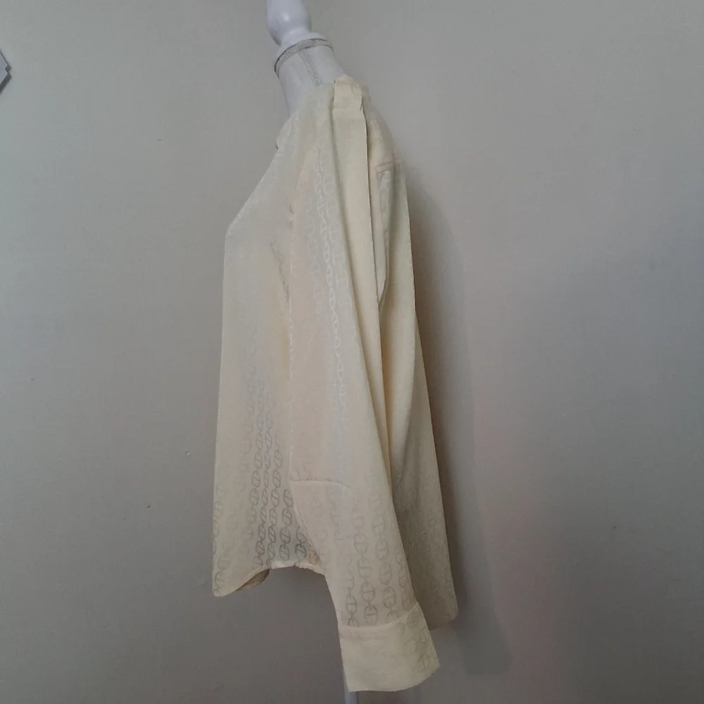 J.Crew Drapey Jacquard Print Button Down Blouse NWOT Size Large